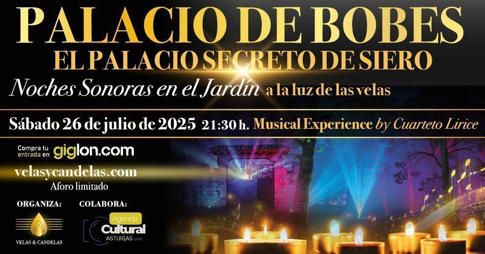NOCHE SONORA EN EL JARDÍN SONORO PALACIO DE BOBES A LA LUZ DE LAS VELAS