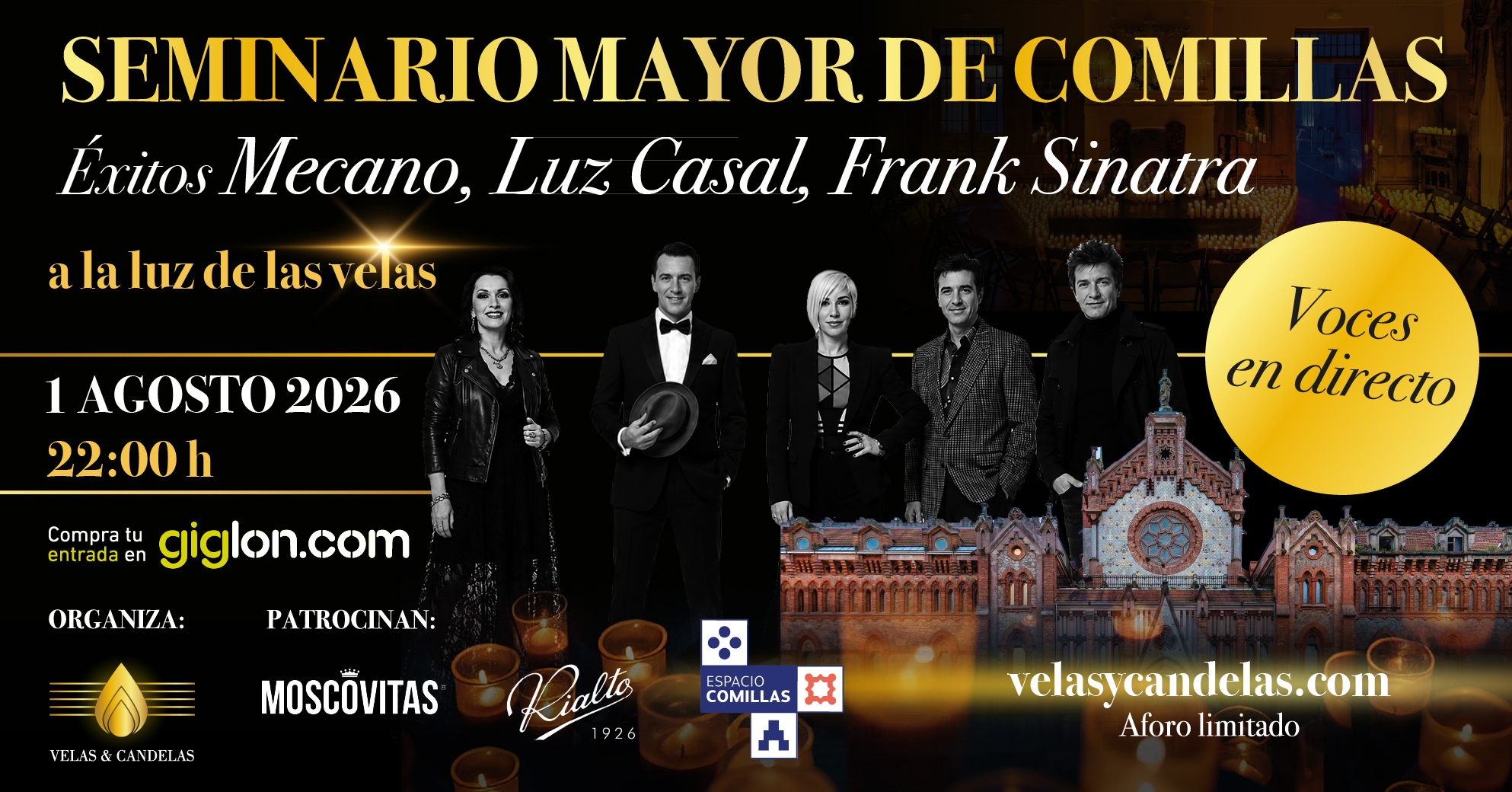 ÉXITOS MECANO, LUZ CASAL, SINATRA A LA LUZ DE LAS VELAS