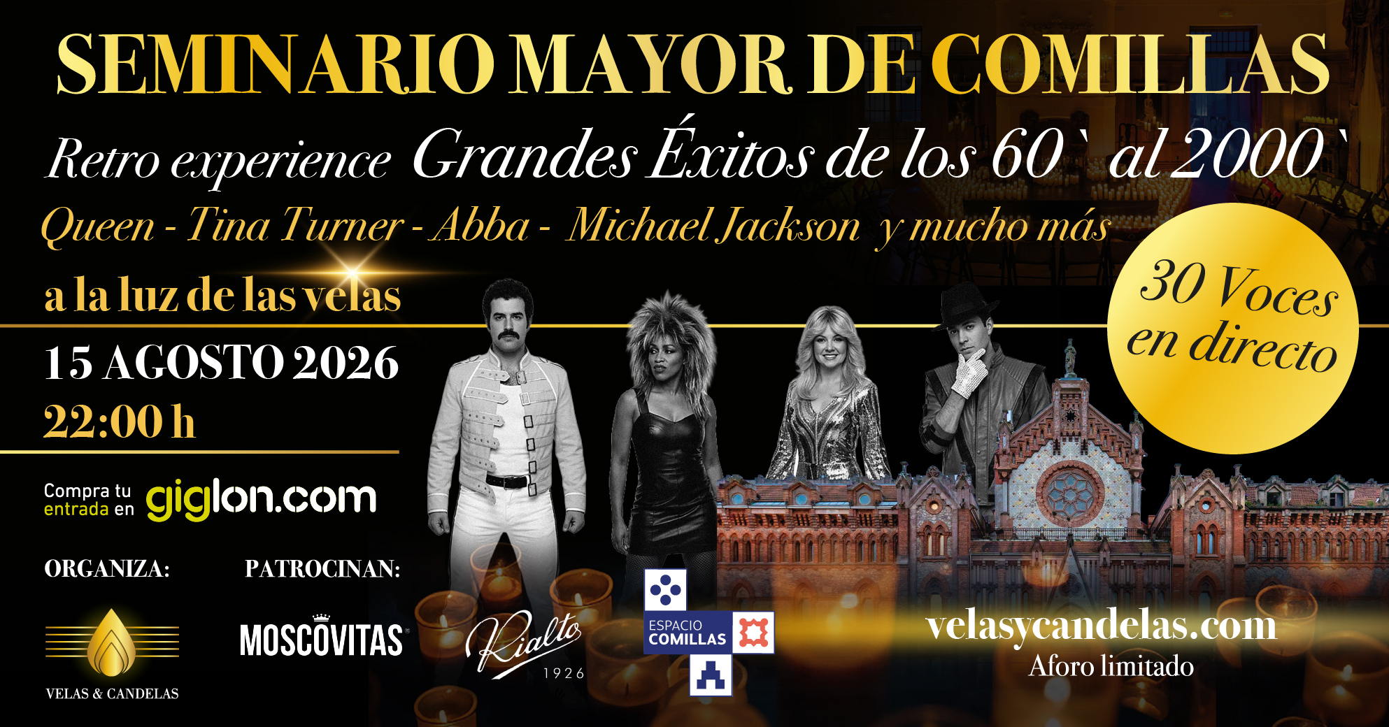 CONCIERTO ÉXITOS RETRO AÑOS 60`70`80`90`2000`