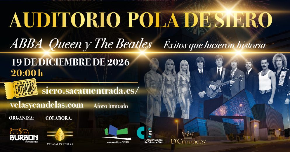 CONCIERTO ESPECIAL ÉXITOS ABBA, QUEEN, THE BEATLES